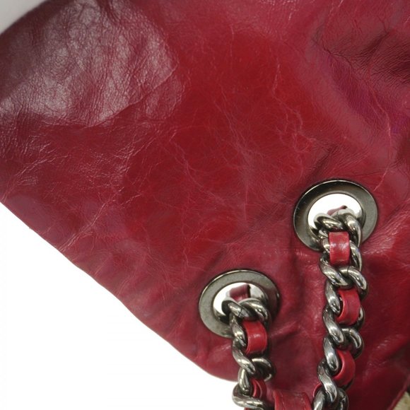 Chanel Shoulder Bag Wild Stitch W Chain Calfskin Red Women's P629441 - Picture 9 of 12